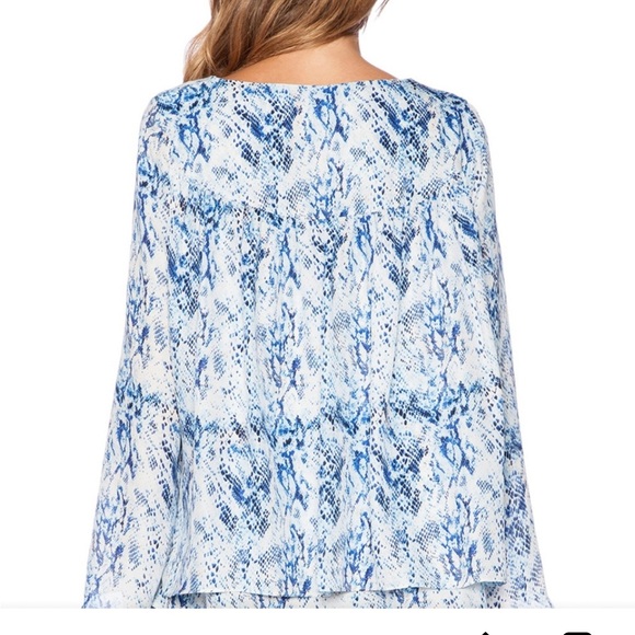 Parker Snake Skin Print 100% Silk Top Size S - Picture 2 of 10